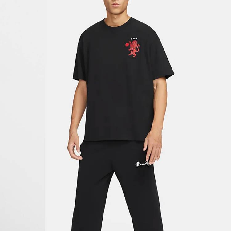 Nike T Shirts Men's Black Crew Neck Moderate Straight Fit FN0806-010