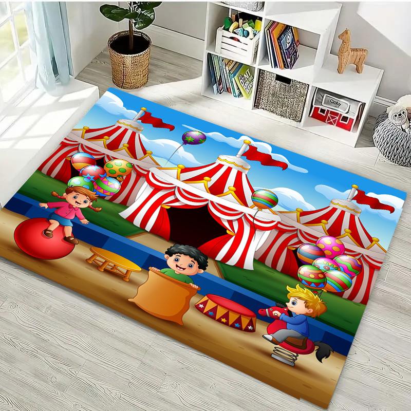Amazing Circus Performance Large Area Carpets for Home Living Room  Children's Bedroom Sofa Doormat  Floor Rugs Anti-slip  Decor