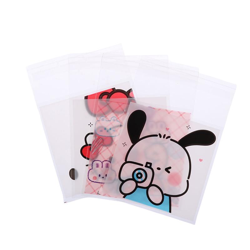 100Pcs Cute Cartoon Printed Opp Clear Packaging Bags Candy Bag Self-Adhesion Storage Bag Diy Gift Pastry Sealable Bag