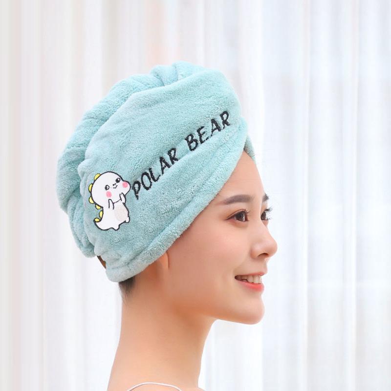 Magic Shower Hat Made of Microfiber, Embroidery Towel, Bath Caps, A Hat for Dry Hair, A Quick -drying Soft Hat for A Lady, A Turban on His Head