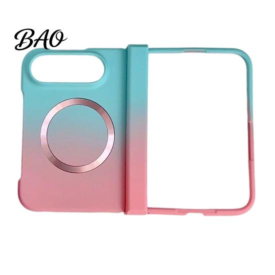 Scratch Resistant Lens Guard Case Magnetic for iPhone, Gradient Skin-like Protective Cover with Built-in Ring Phone Foldable Phones And Hinge