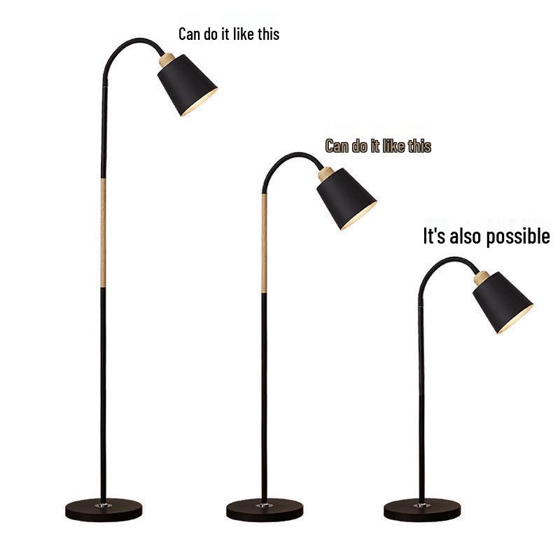 Nordic LED Floor Lamp with Remote Control - Dimmable, Modern Design for Living Room, Bedroom, or Study