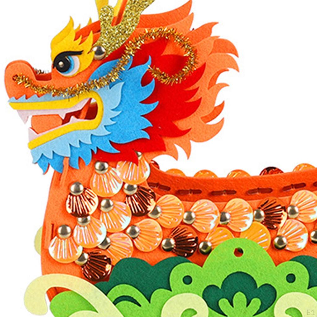 DIY Craft Kits Dragon Boat Festival Decor Educational Creative Non Woven Sewing Set Bag