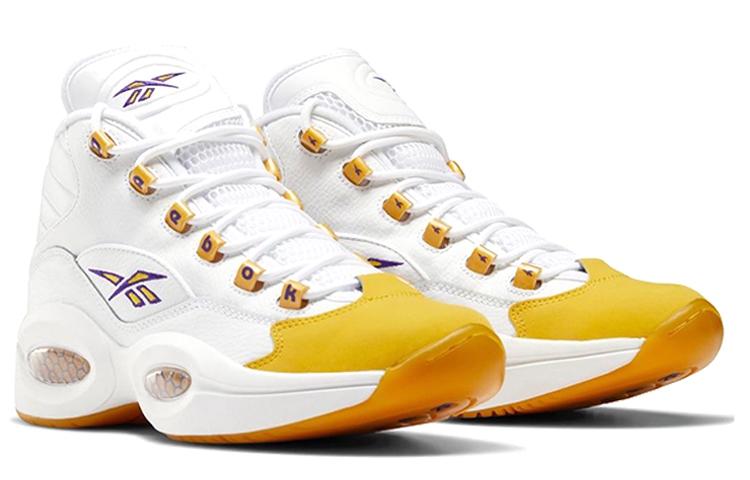 Reebok Question Mid Yellow Toe White/Yellow Men's Sneakers
