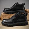 Men's Genuine Leather Retro Large Size Ultra-light Handmade Casual Shoes Men's High-top Ankle Boots
