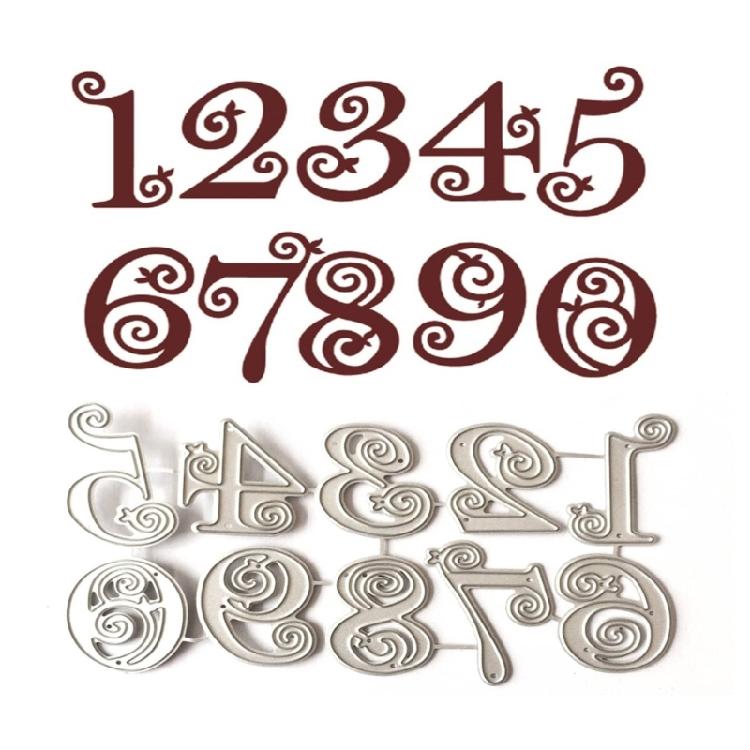 Kohlenstoffstahl-Stanzformen Zahlen-Stanzschablonen für Scrapbooking, Kartenherstellung, Fotoalbum, Verpackungsdekoration