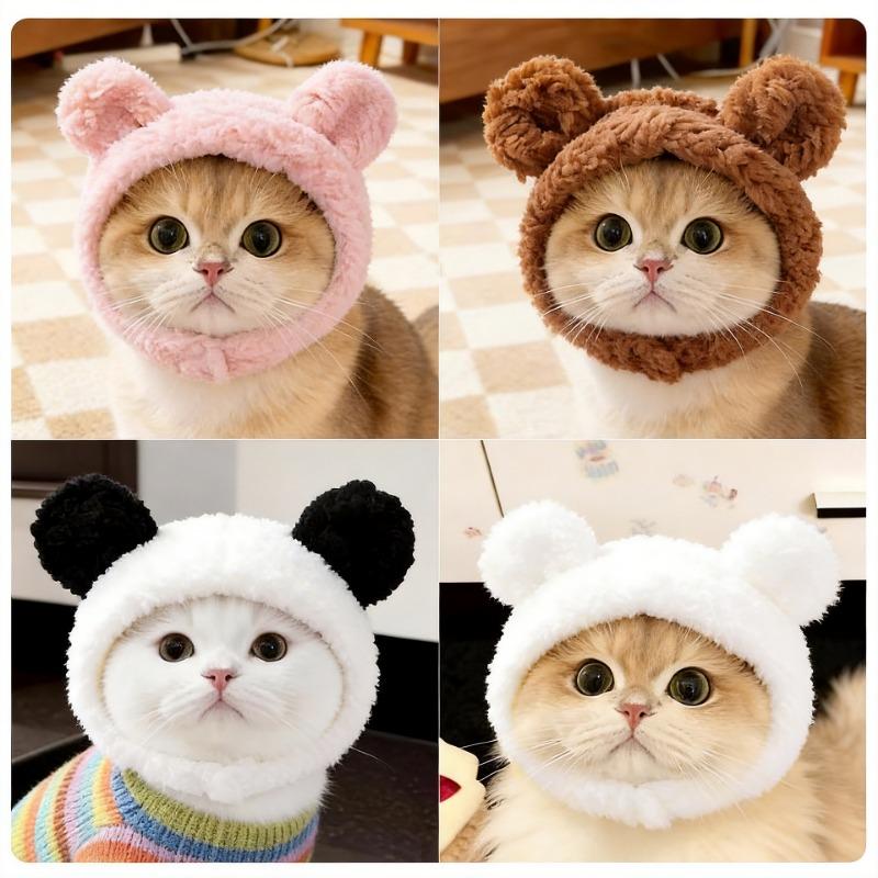 Plush Cat Ear Headband Hat For Small Dogs Birthday Party Decoration