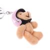 Helmet Bear Pendant Sweet Cool Leather Love Weaving Rope Creative Keychain Doll Bag Pendant