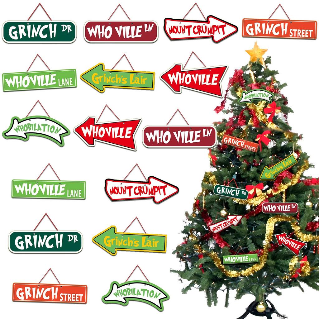 Christmas Tree Decorations - 16Pcs  Christmas Tree Hanging Ornament Holiday Xmas  Ornaments  Christmas Decorations Decor Home Indoors