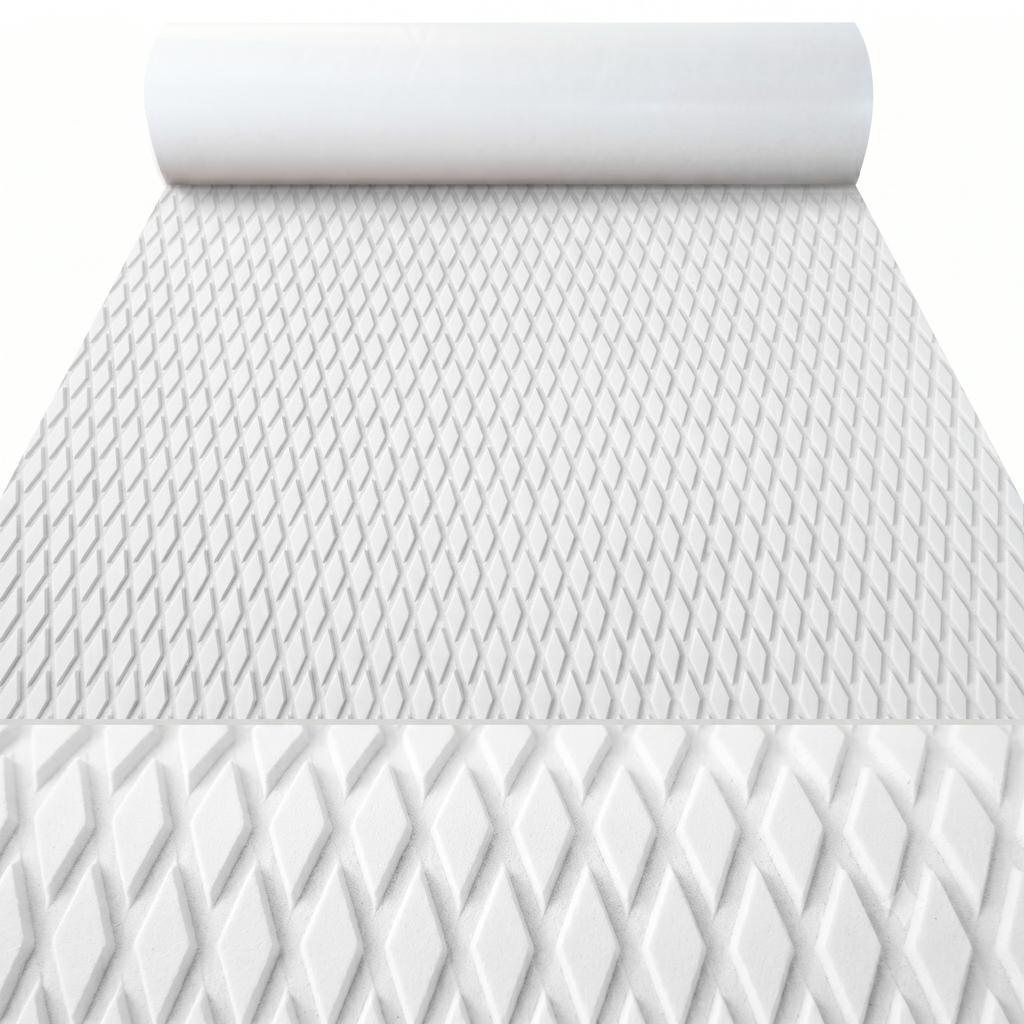 2400x550x5mm EVA Boat Decking Sheet Diamond Non-Slip Marine Flooring Mat Jet Ski SUP Traction Pad Self-Adhesive Boat Deck Sheet