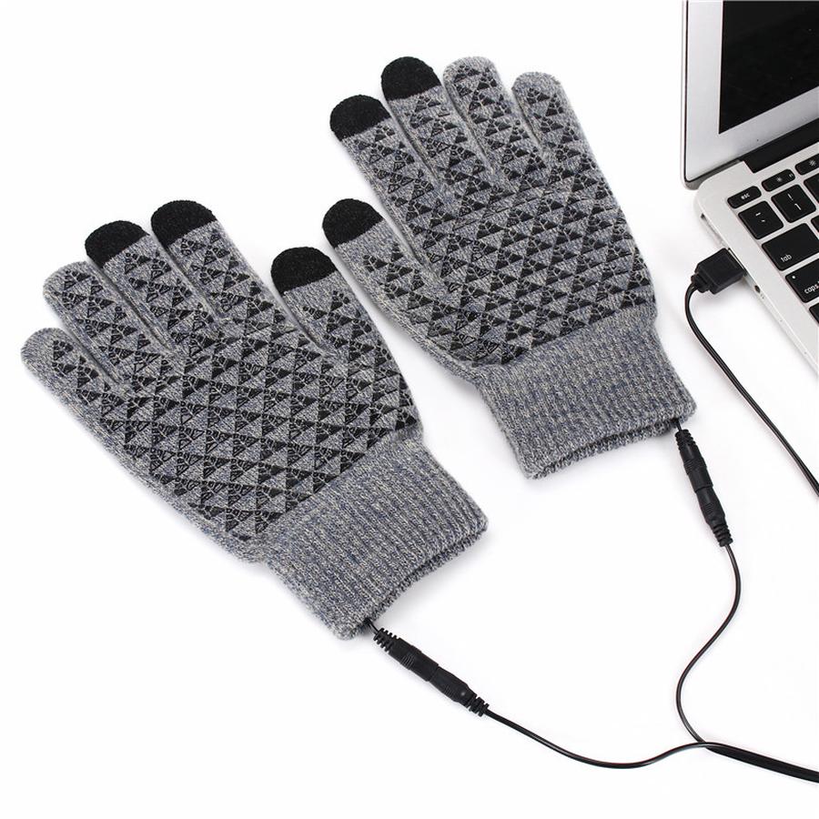 USB Heated Gloves Winter Warm Control Touch Screen Office Outdoor Skiing Riding Anti-Slip Gloves