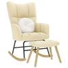 VidaXL Rocking Chair with Footrest Cream Fabric, Chair, Relaxation Chair, Recliner, Living Room Chair, 4016807