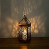 Retro Metal Iron Candle Stand No Candle Portable Wind Lights Scaldfish Candle Holder Home Decor