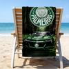 Grün-Weißes Strandtuch mit Passionsmuster, Superweiche Mikrofaser, Perfektes Geschenk zum Geburtstag, für Pool, Strand, Reisen, für Familie und Freunde