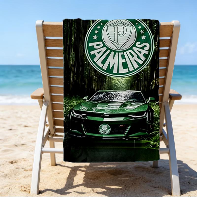 Grün-Weißes Strandtuch mit Passionsmuster, Superweiche Mikrofaser, Perfektes Geschenk zum Geburtstag, für Pool, Strand, Reisen, für Familie und Freunde