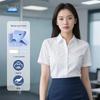 Women's Summer V-Neck Short Sleeve Professional Shirt