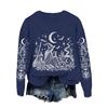 Women's Halloween Print Sweatshirt Loose Fit Casual Pullover Top for Fall and Winter
