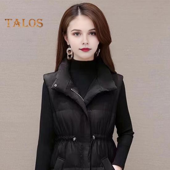 Женское зимнее пальто с воротником-стойкой — фото 3