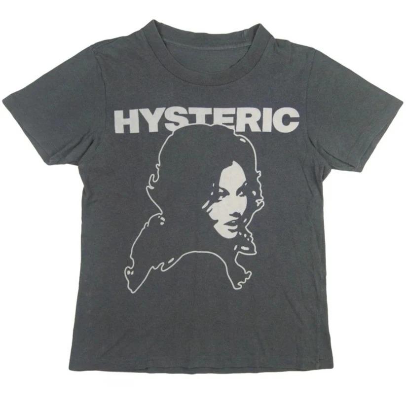 2026 Hysteric Glamour 90s Retro Style Charcoal Reprint T Shirt for Men Women Y2k Graphic Short Sleeve Shirt Unisex Men Women Summer