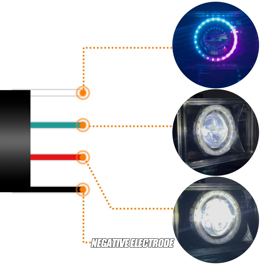 V6 Motorcycle LED Headlight RGBW APP Control For Yamaha DT125R DT 125 200 350 R RE X Dirt Bike Head Light Modified Accessories