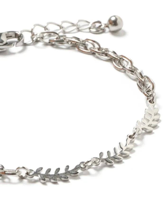 Surgical Leaf Chain Bracelet (PLT-BR-007_SV)