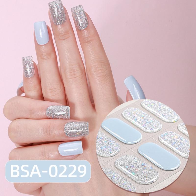Easy Application Gel Nail Wraps Full Cover Manicure No Nail Lamp Needed Home Manicure Essential for Home Use