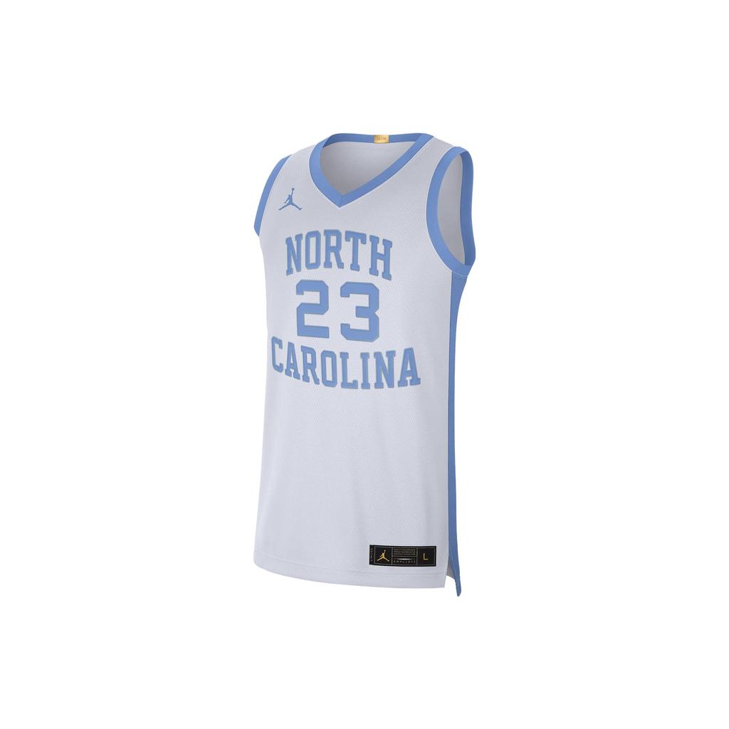 Jordan Dri-FIT North Carolina 23 V-Neck Casual Straight-Cut Sleeveless Basketball Jersey Men Jersey White Blue DN9341-100