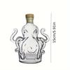 Creative Octopus-Shaped Wine Decanter | 320ml Mini Portable Whiskey Bottle with Reusable Glassware - Perfect for Home Dining, Outdoor Parties