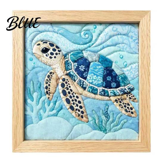 No Sew Quilt Art No-Sew Japanese Fabric Kit DIY Mosaic Kits for Adults Beginners Quilted Wall Collage Craft with Frame & Tools Kits Gifts