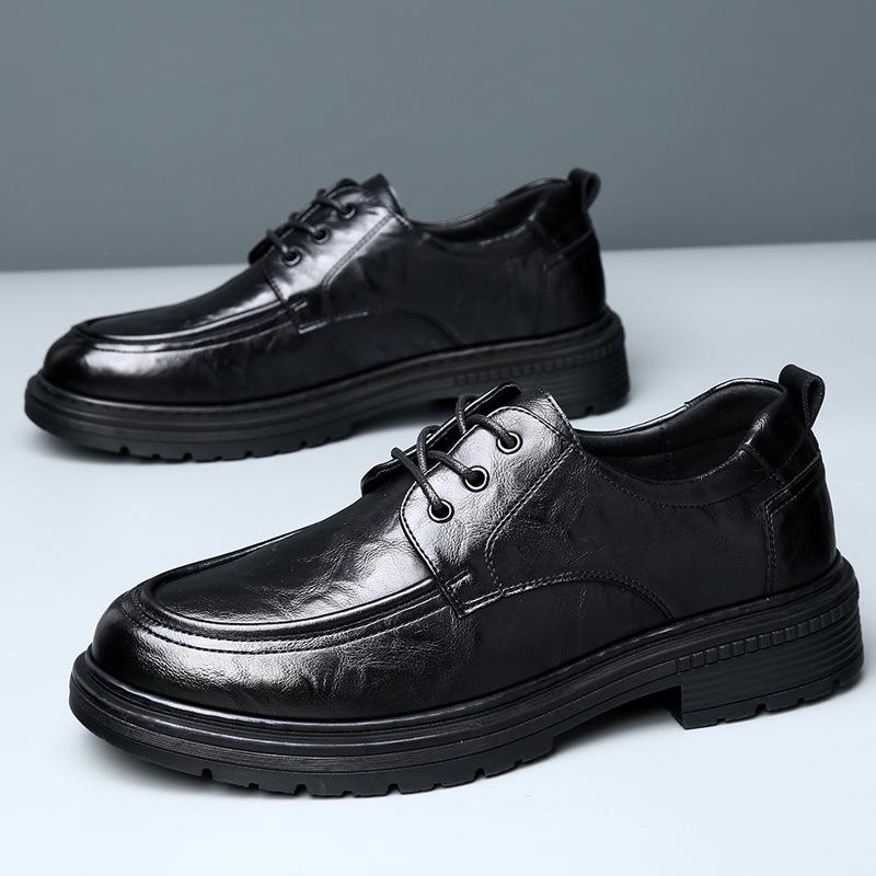 

2025 spring new men s shoes high-end cowhide business casual comfortable soft sole breathable thick sole formal men s leather shoes 38
