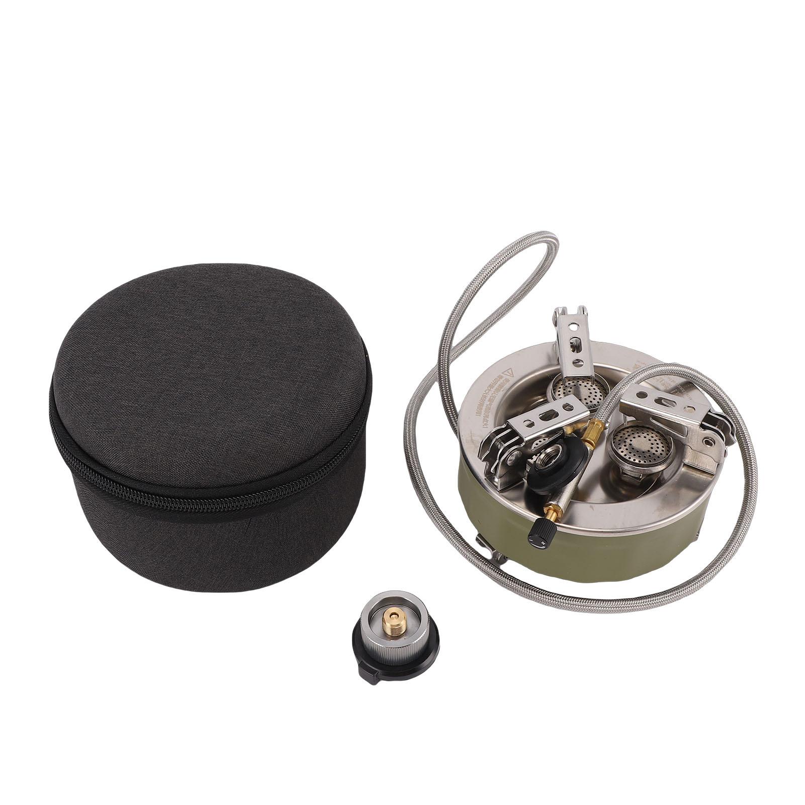 Portable 3   Gas Stove Electronic Ignition Wind Proof Foldable 6800W Outdoor Gas   for Camping