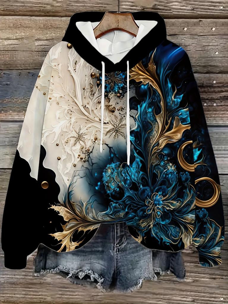 Fashion Floral Abstract Design 3D Print Hoodies Women Hooded Sweatshirts Street Pullover Y2K Tops Tracksuit Unisex Coat Clothing
