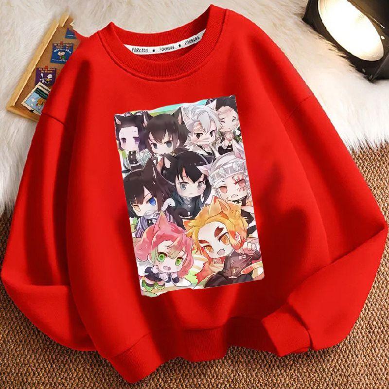 Children's Loose Demon Slayer Hoodie, Spring and Autumn Boys' and Girls' Casual Hoodie