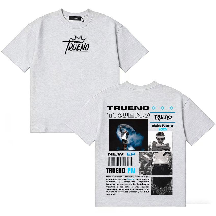 Rapper Trueno New Album Tshirt Unisexs Women Punk Short Sleeve Tee Shirt Aesthetic Fans Music Cotton Oversized Tshirts Streetwear