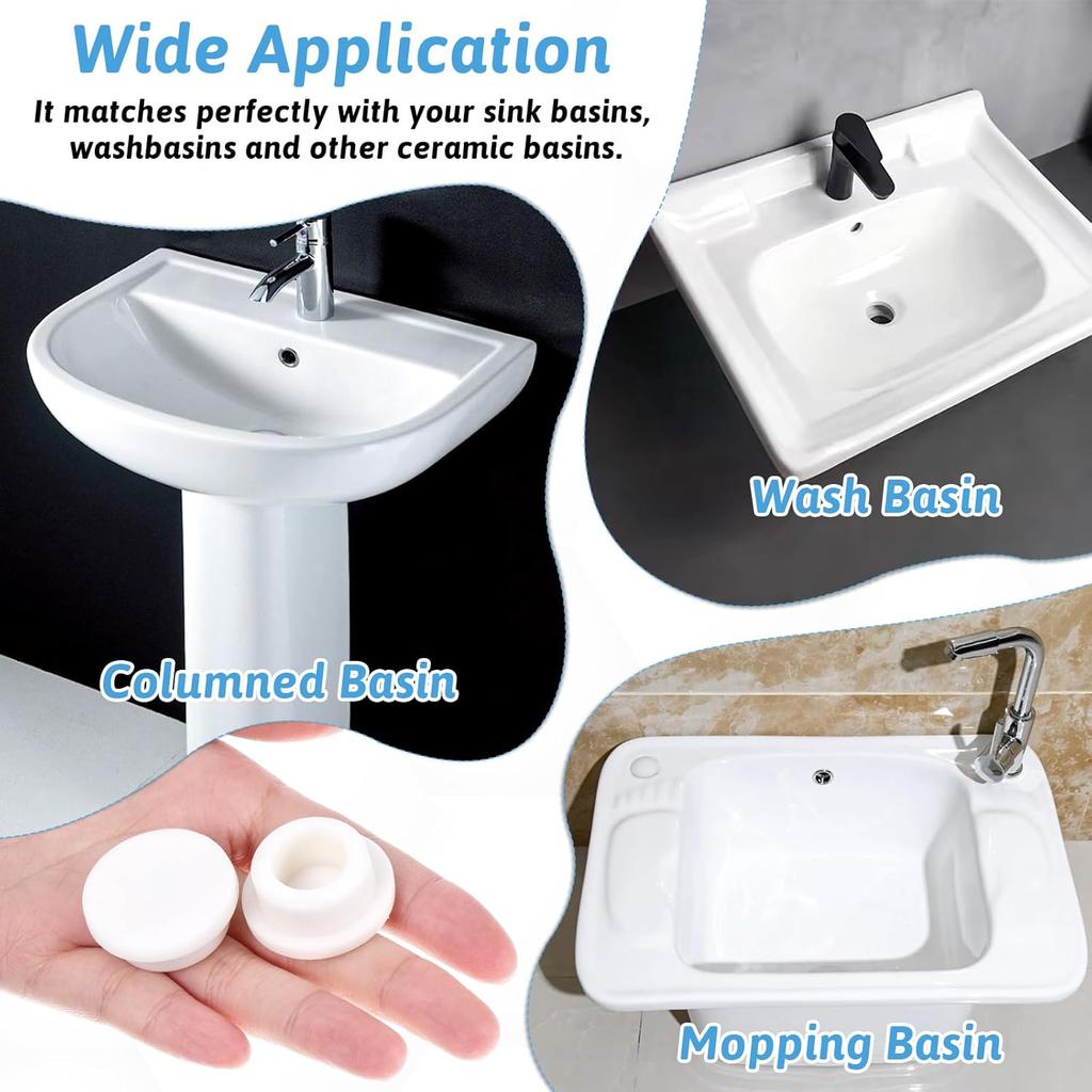 6 Pcs Rubber Sink Overflow Plug Caps Covers, Sinks Overflow Drain Cover Bathroom Kitchen Sink Hole Cover Reusable Round Spillover Caps Drain Insert