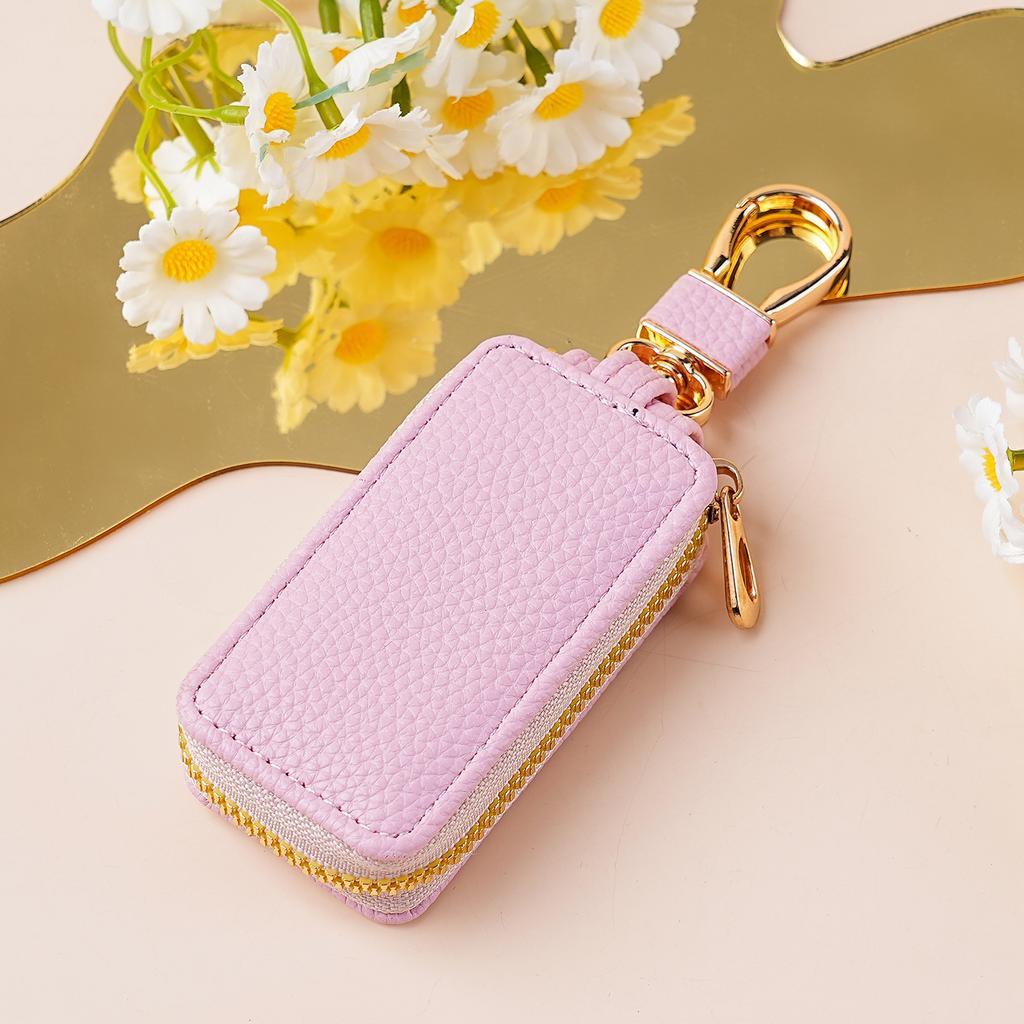 Fashion and Creative Zipper Car Key Case Women Men Compact and Mini Pu Car Key Holder Unisex Key Organizer Car Accessories