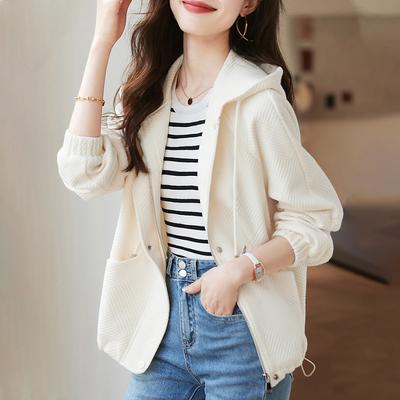 Versatile Hooded Jacket Women's Autumn New Casual Sports Style Loose Long-sleeved Top Cardigan Women