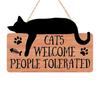 Yousheng Cat Shaped Welcome Sign, Durable Wooden, Waterproof Moisture-Proof Hanging Sign, for Front Door Rustic Farmhouse Porch