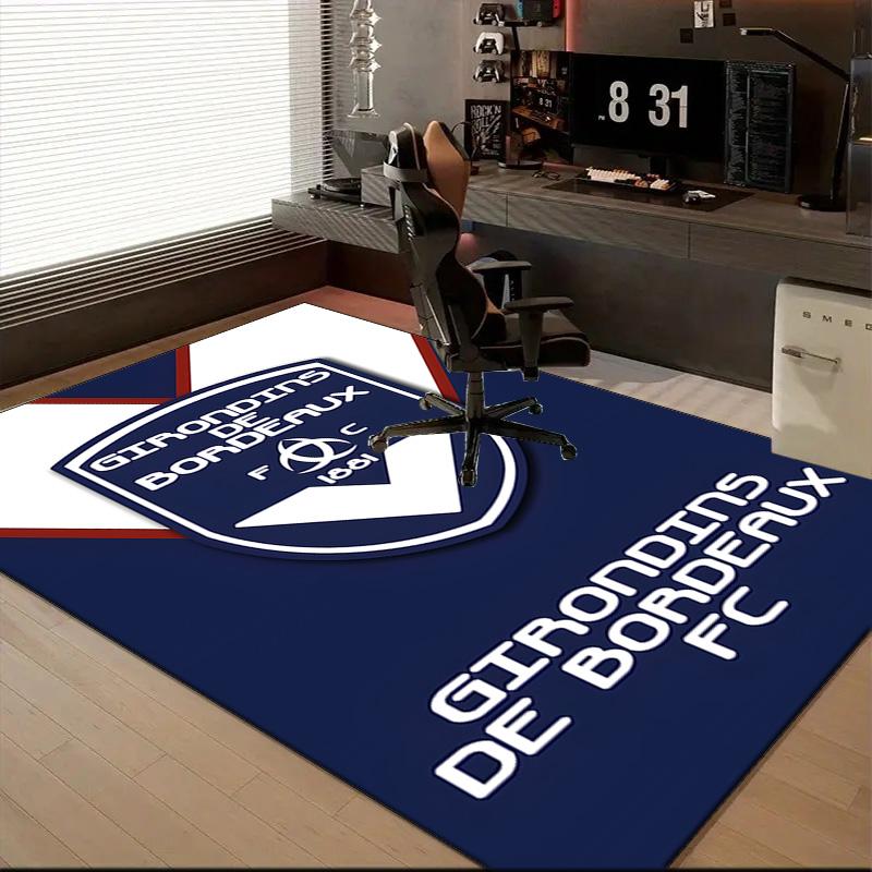 Giron-de Football Crest Printed Office Carpet Chair Cushion Entryway Rug, Rugs for Living Room, Bedroom Christmas gifts