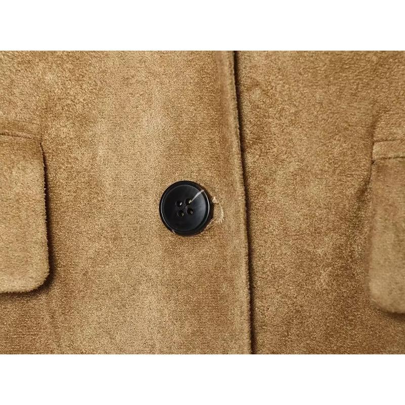 Faux Fur Suede Blazers Women Faux Leather Women's Tailoring Blazers Winter Blazer Fitted Coats Jacket