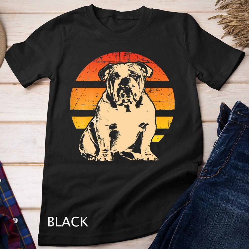 Retro English Bulldog T-Shirt Men Women Kids Gift Unisex T-shirt