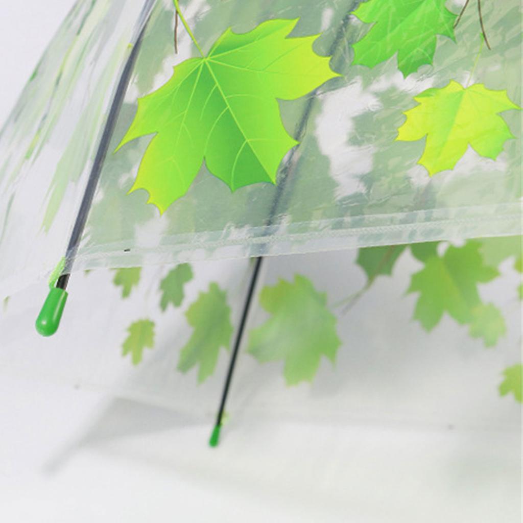 Průhledný bublinový deštník s listovým vzorem, hůlkový deštník, automatický průhledný kupolovitý deštník, průhledný kupolovitý deštník pro děti i dospělé