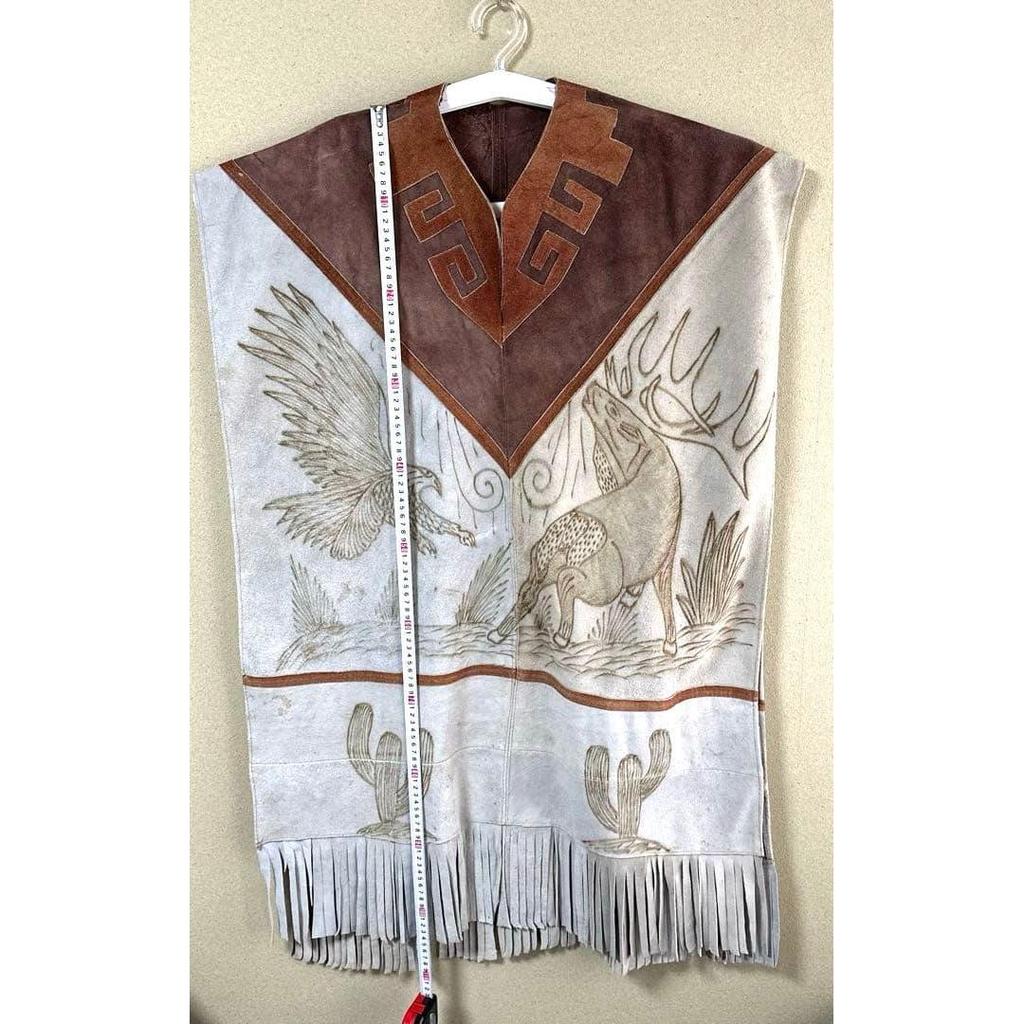 Used Mexico leather poncho