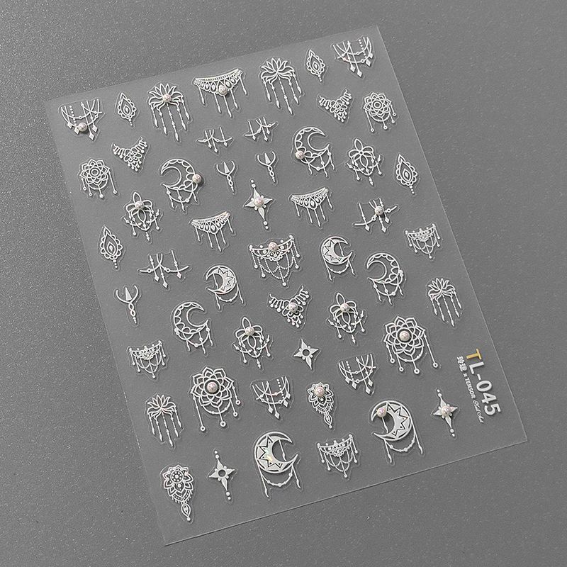 

Tl045 Decorative Moulding Star and Moon Pattern Nail Sticker TL045 (Pearl)