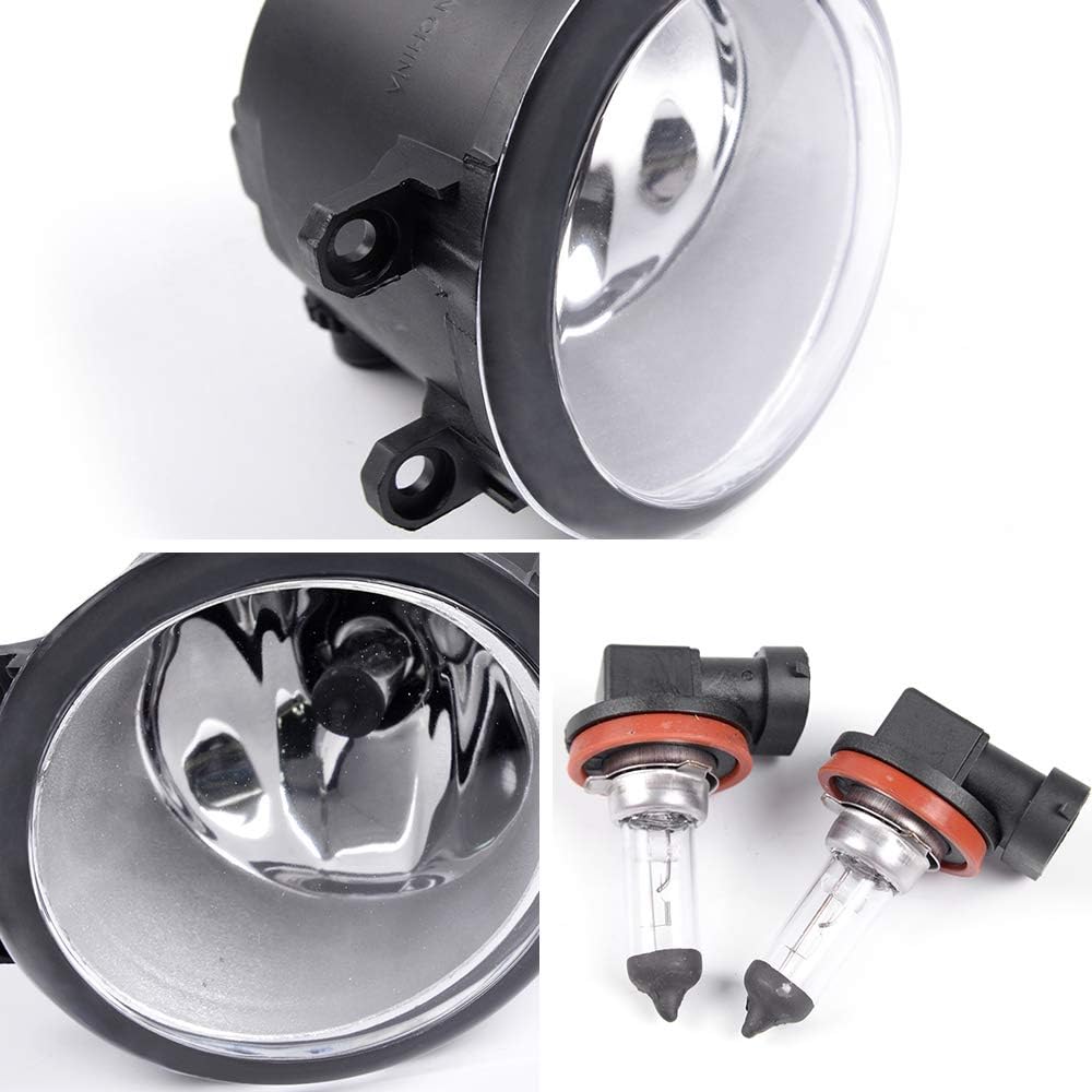 G-PLUS Clear Lens Fog Lights Assembly Compatible with Toyota Camry LE/XLE/Base 2010 2011 Driving Bumper Lamps + Wiring +Switch Kit + H8 Bulbs (Not
