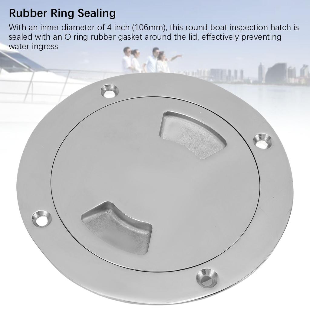 4 Inch Round Boat Hatch Detachable Cover 316 Stainless Steel Non Slip Deck Plate Inspection Hatch for Marine Yacht Ship