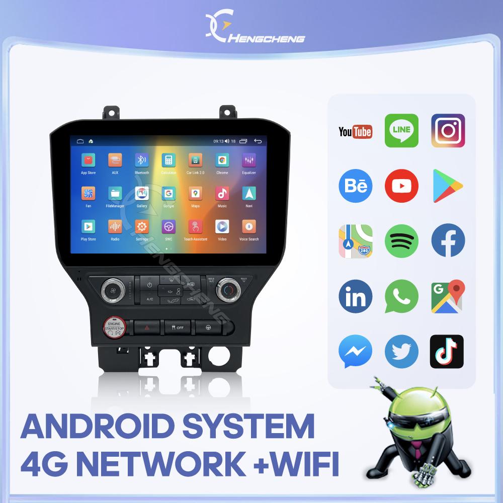 11.6Inch For Ford Mustang 2015-2025 GPS Navigation Radio Android13 8Core 8+256G CarPlay 4G 360Camera Car Multimedia Video Player