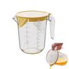 Measuring Cup, Beaker with Handle, 1L, with Strainer, Microwave Safe, Non-Slip Handle, Multifunctional Kitchen Tool, for Draining Oil, Mixing Salads,