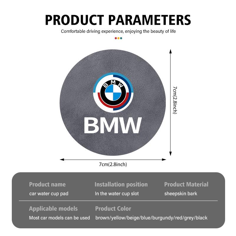 2pcs Car Coaster Water Cup Bottle Holder Anti-slip Pad Mat For BMW G01 G02 F15 F16 G05 G06 G07 F07 G30 F40 F44 F34 F30 RH7
