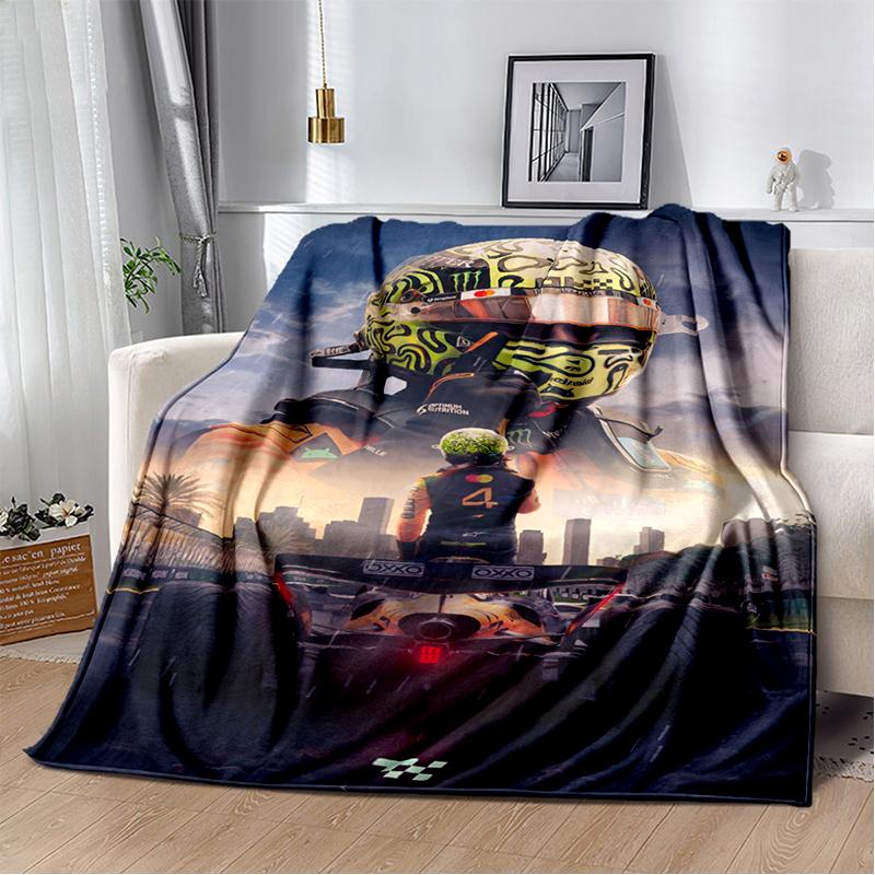 Manta Suave de Felpa Lando Norris Piloto F1, Manta de Franela Manta de Tiro para Sala de Estar Dormitorio Cama Sofá Oficina Cubierta Regalo
